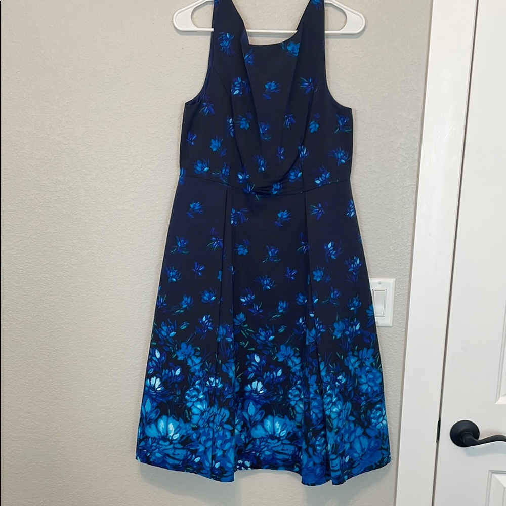 Adrianna Papell Blue Halter Sundress Cocktail